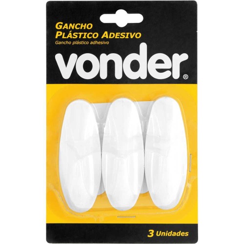 Gancho plstico adesivo com 3 peas