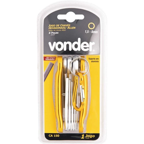 Jogo de chaves allen 1,5 a 8 mm - 8 peças Jogo de chaves allen 1,5 a 8 mm - 8 peças