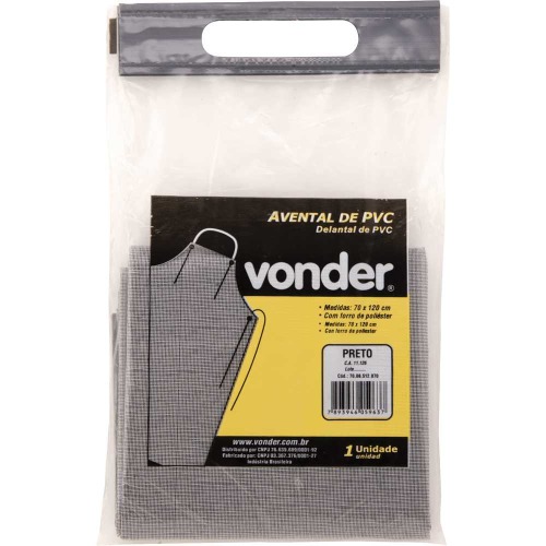 Avental de PVC com forro 70 x 120 cm preto Avental de PVC com forro 70 x 120 cm preto