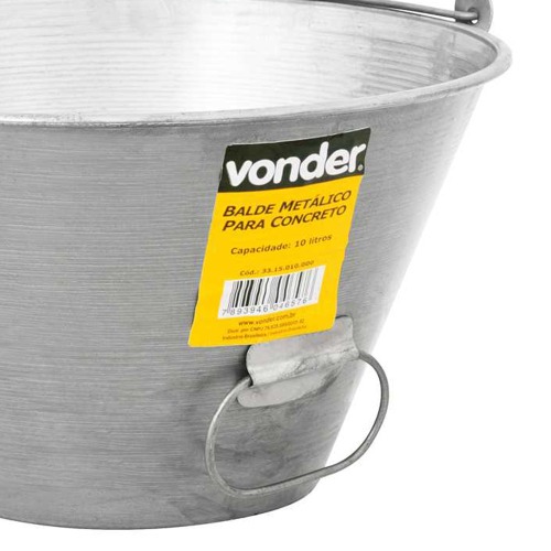 Balde metálico para concreto 10 litros Balde metálico para concreto 10 litros