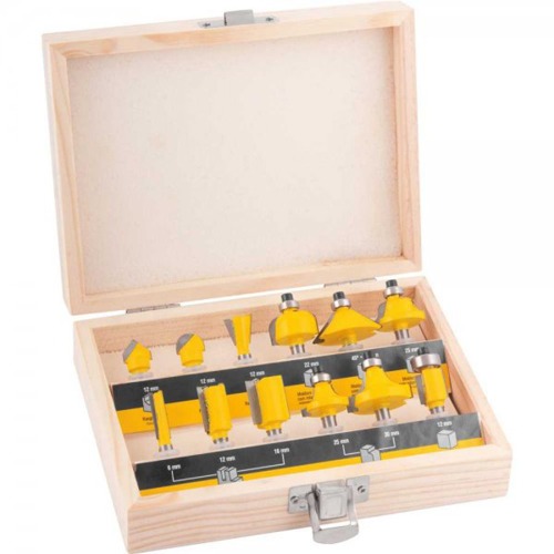Jogo de fresas para madeira haste 6 mm com 12 peças Jogo de fresas para madeira haste 6 mm com 12 peças