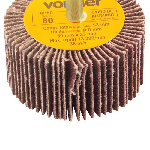 Roda de lixa 50 x 25 mm com haste gr�o 80 - 1271500080