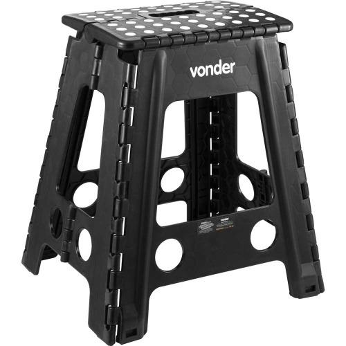 Banqueta pl�stica dobr�vel altura 450mm preta