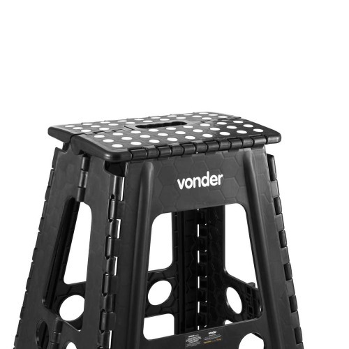 Banqueta pl�stica dobr�vel altura 450mm preta