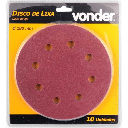 Disco de lixa 180 mm com 10 peas