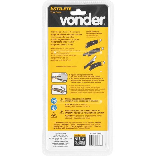 Estilete largo 18 mm emborrachado trava giratria - ES 180 