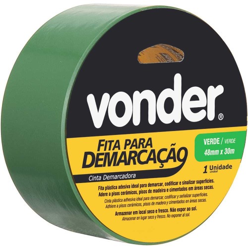 Fita adesiva para demarcao 48 mm x 30 m verde