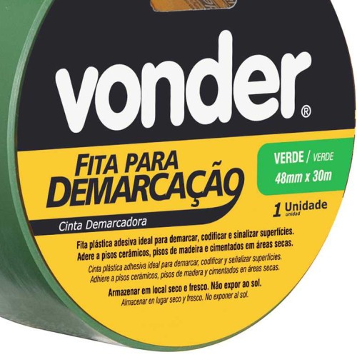 Fita adesiva para demarcao 48 mm x 30 m verde