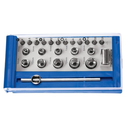 Jogo de soquete encaixe de 1/4