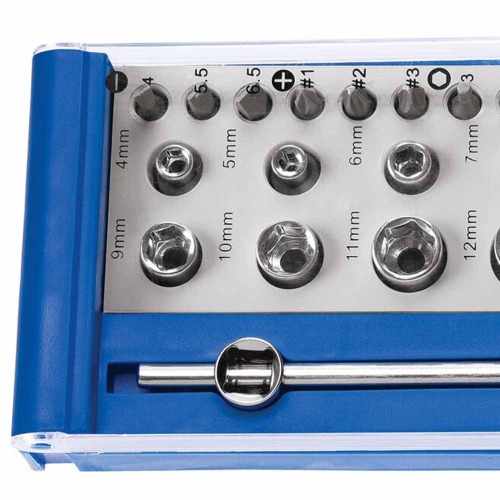 Jogo de soquete encaixe de 1/4