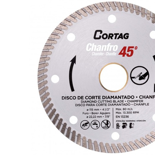 Disco diamantado 115 mm para corte chanfrado 45� para cer�mica e m�rmore - 61907