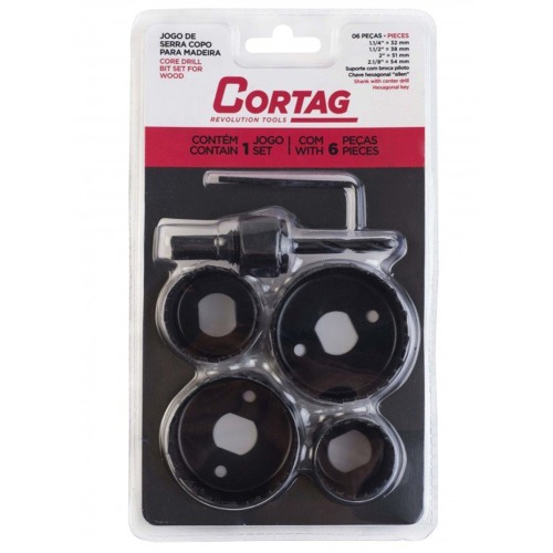 Jogo de serra copo para madeira com 6 peas