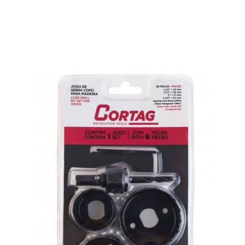 Jogo de serra copo para madeira com 6 peas