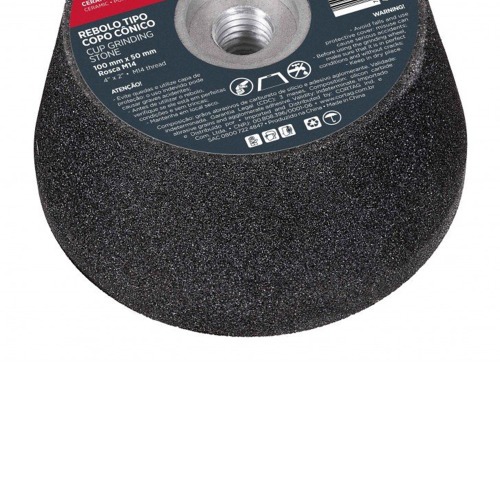 Rebolo cônico para esmerilhadeira angular 100mm rosca M18 G80 Rebolo cônico para esmerilhadeira angular 100mm rosca M18 G80
