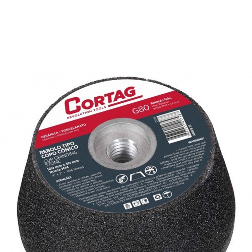 Rebolo cônico para esmerilhadeira angular 100mm rosca M18 G80 Rebolo cônico para esmerilhadeira angular 100mm rosca M18 G80