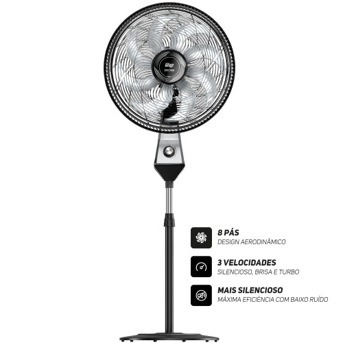 Ventilador de coluna 50 cm oscilante 8 pás com 3 velocidades - Flow Turbo 220V Ventilador de coluna 50 cm oscilante 8 pás com 3 velocidades - Flow Turbo 220V