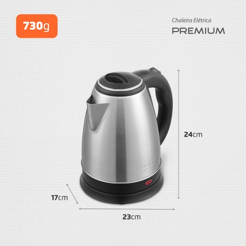 Chaleira eltrica 2 litros 1.200 watts Premium Inox - CE-06  220V