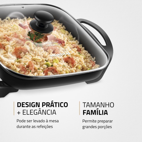 Panela elétrica quadrada 1.200 watts Quad Multicook - PE-49 110V Panela elétrica quadrada 1.200 watts Quad Multicook - PE-49 110V