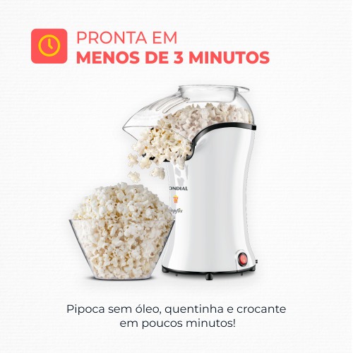 Pipoqueira elétrica com bico direcionador 1200 watts branco- PopFlix 110V Pipoqueira elétrica com bico direcionador 1200 watts branco- PopFlix 110V