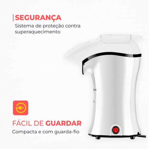 Pipoqueira elétrica com bico direcionador 1200 watts branco- PopFlix 110V Pipoqueira elétrica com bico direcionador 1200 watts branco- PopFlix 110V