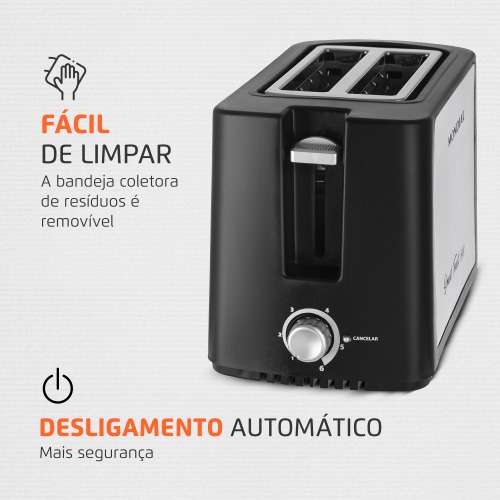 Torradeira de p�es 800 watts Smart Toast Inox - T-13  110V