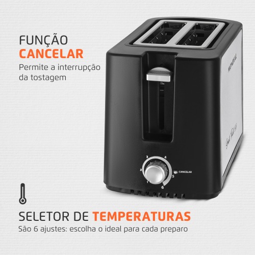 Torradeira de p�es 800 watts Smart Toast Inox - T-13  220V