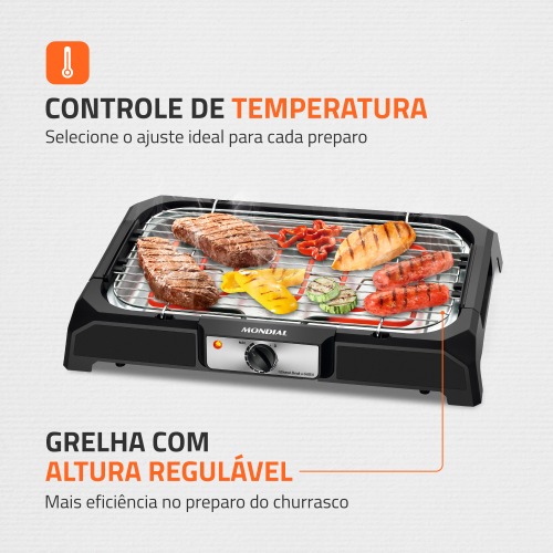 Churrasqueira elétrica portátil 1.800 watts Grand Steak & Grill - CH-05 110V Churrasqueira elétrica portátil 1.800 watts Grand Steak & Grill - CH-05 110V