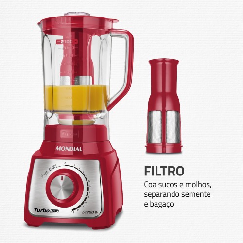 Liquidificador 12 velocidades 1200 watts Turbo Inox - L-1200RI 220V Liquidificador 12 velocidades 1200 watts Turbo Inox - L-1200RI 220V