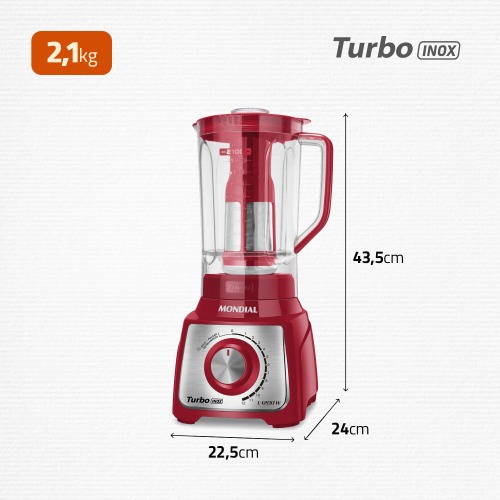 Liquidificador 12 velocidades 1200 watts Turbo Inox - L-1200RI 220V Liquidificador 12 velocidades 1200 watts Turbo Inox - L-1200RI 220V