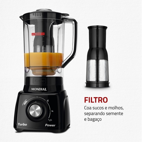 Liquidificador 3 velocidades Turbo Power preto - L-99FB 220V Liquidificador 3 velocidades Turbo Power preto - L-99FB 220V