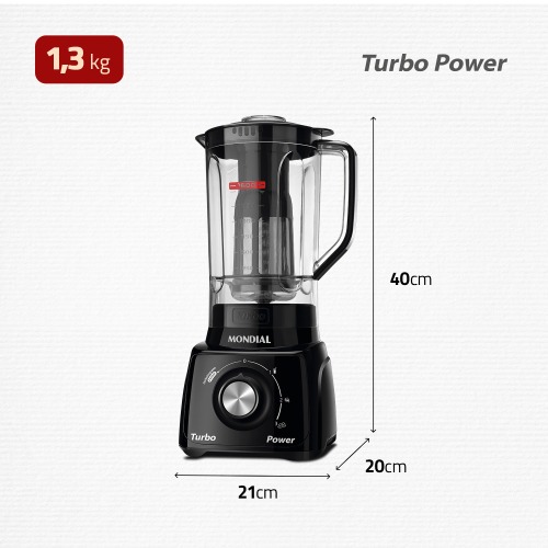 Liquidificador 3 velocidades Turbo Power preto - L-99FB 220V Liquidificador 3 velocidades Turbo Power preto - L-99FB 220V