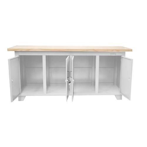 Bancada fechada com 4 portas tampo de madeira - SPEED