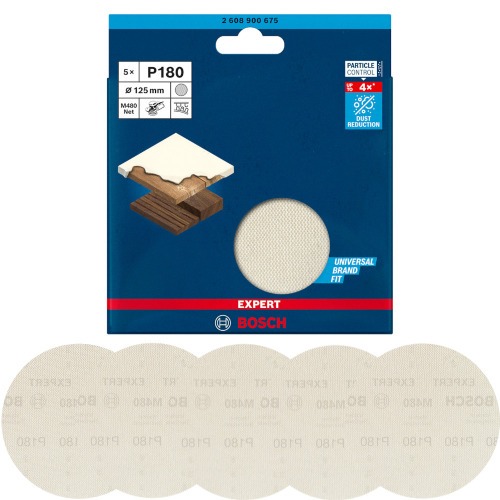 Disco de lixa para madeira 125 mm gro 180 com 5 peas - M480