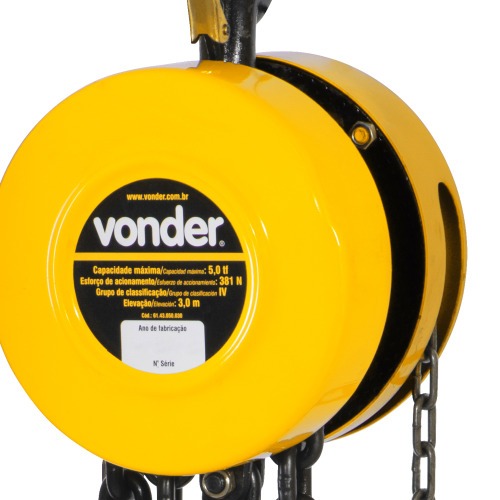 Talha manual capacidade 5 toneladas 3 metros de corrente
