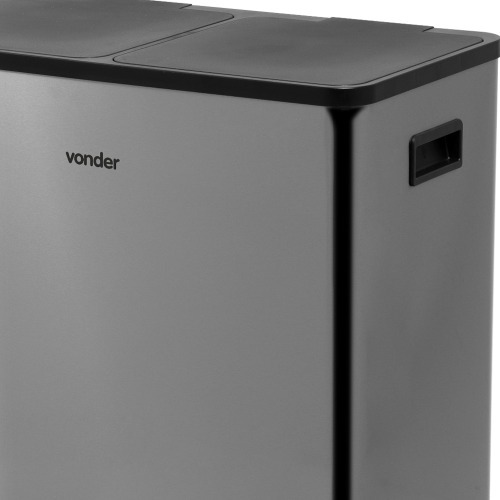 Lixeira dupla inox retangular 30L com pedal