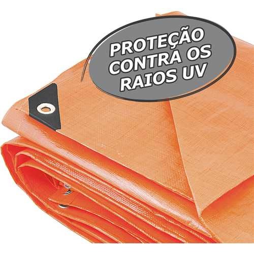 Lona reforada de polietileno laranja 12 m x 8 m