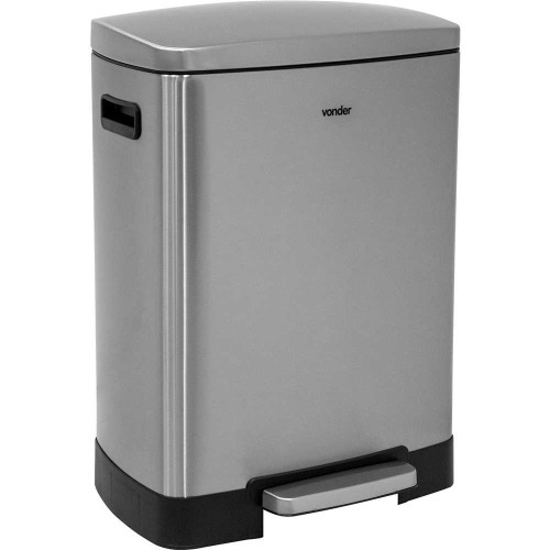 Lixeira inox retangular 50L com pedal Lixeira inox retangular 50L com pedal