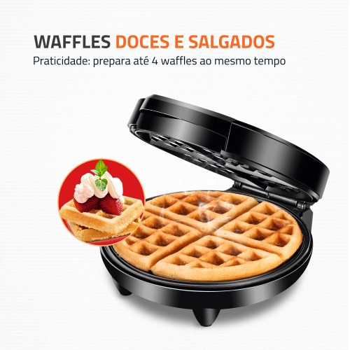Mquina de Waffle antiaderente 1200W Grill Pratic Waffle - GW-01  110V