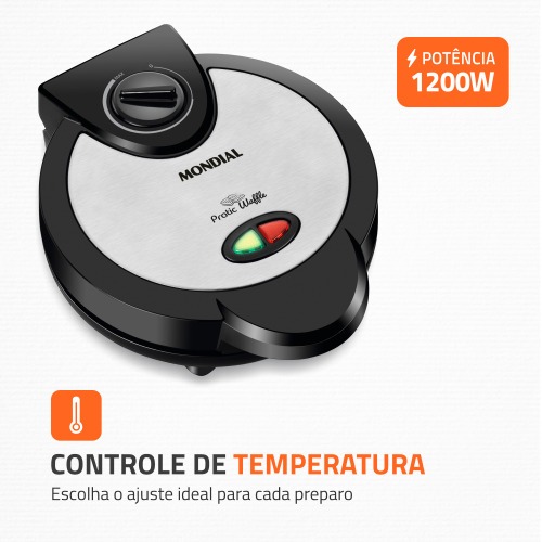 Mquina de Waffle antiaderente 1200W Grill Pratic Waffle - GW-01  110V