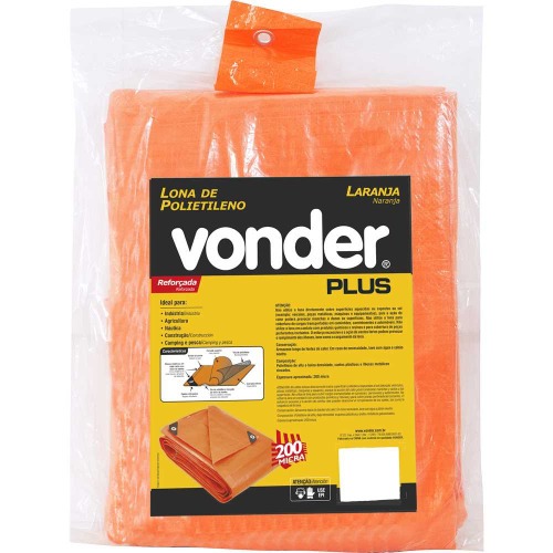Lona refor�ada de polietileno laranja 7 m x 4 m