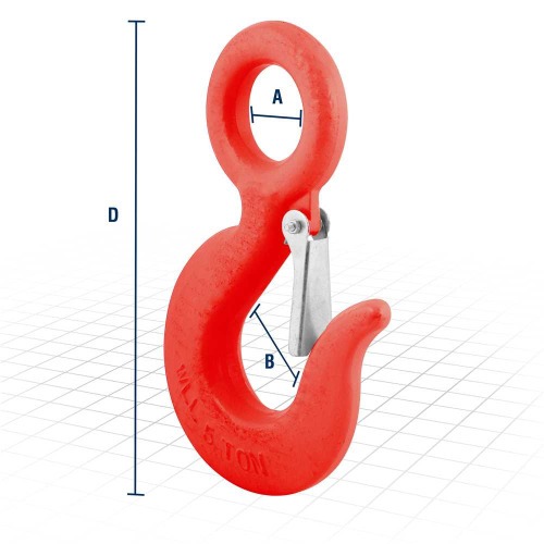 Gancho olhal com trava de segurana 5 ton.