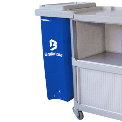 Carro funcional extra 2 bolsas azul com porta Carro funcional extra 2 bolsas azul com porta