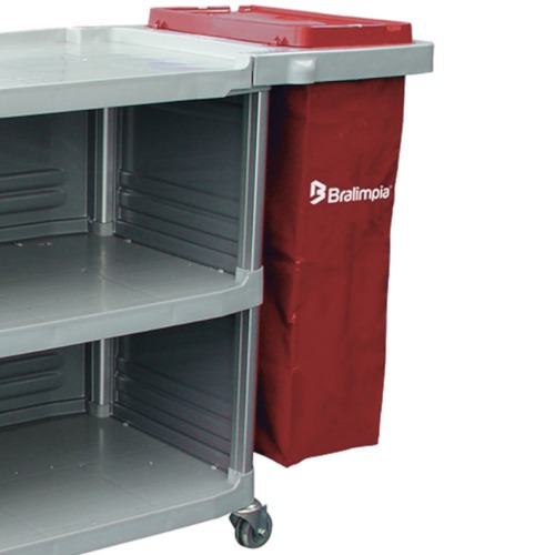 Carro funcional 2 bolsas azul e vermelha com fechamento