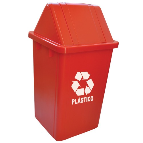 Cesto coletor de lixo 60L com tampa com adesivo - CC61VM