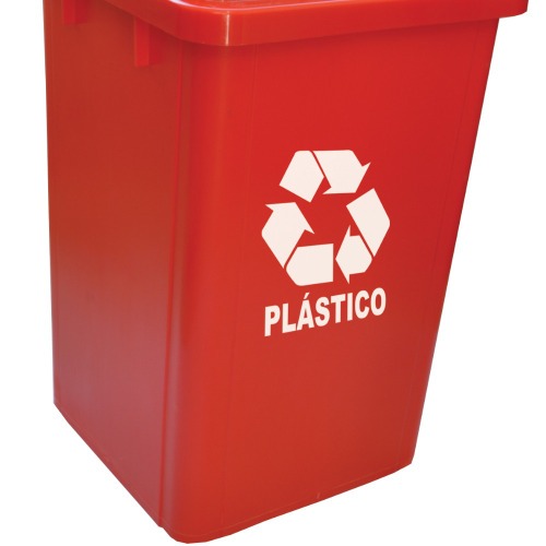 Cesto coletor de lixo 60L com tampa com adesivo - CC61VM