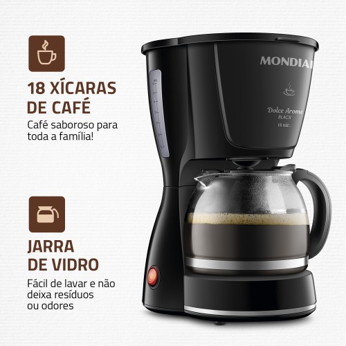 Cafeteira el�trica 550 W jarra de vidro 18 x�caras Dolce Arome - C-30-18X-FB  110V
