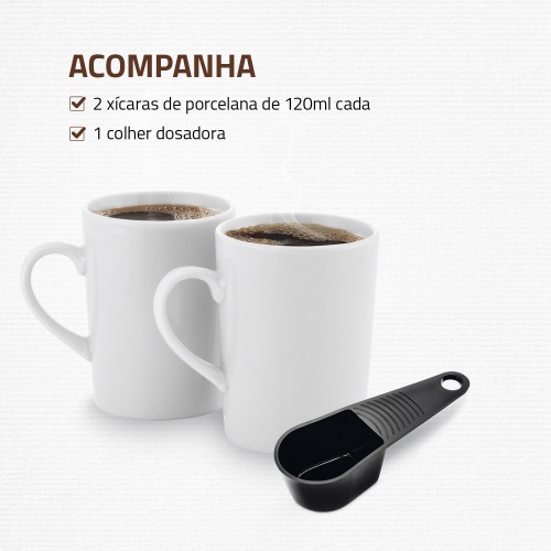 Cafeteira eltrica 2 xcaras vermelha Smart Coffee - C-42-2X-RI  220V