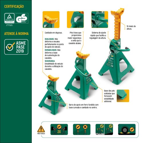Cavalete mecnico com capacidade 2 toneladas 2 peas
