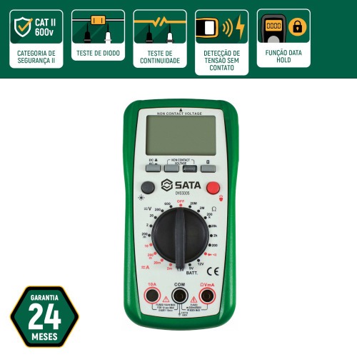 Mult�metro digital com medi��o sem contato 600V CAT II DC/AC - STDY03005