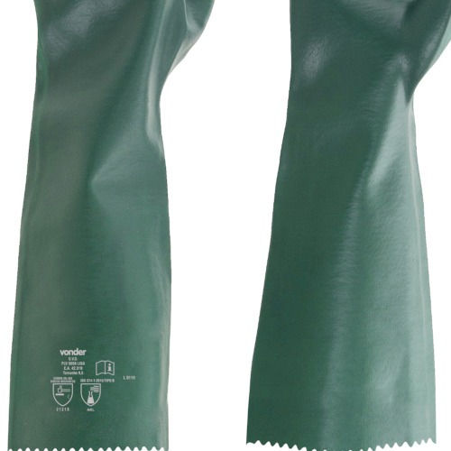 Kit 5 pares de luva pvc lisa com forro de algodão 56 cm - PLV 0056 Kit 5 pares de luva pvc lisa com forro de algodão 56 cm - PLV 0056